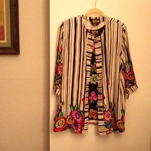 100% silk Bob Mackey two-piece top set
